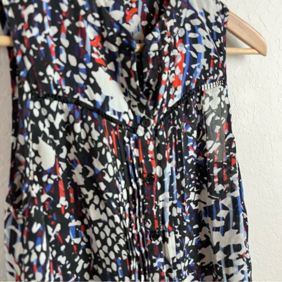 Parker Tank Top Printed Silk Pleated Blouse - Picture 6 of 15